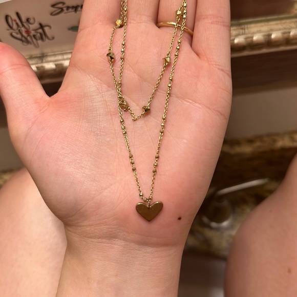 fiction the waiter lethal ari heart multi strand necklace in gold